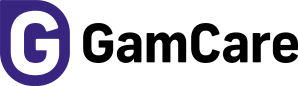 GamCare is written in black text next to a purple caplital G in a circle.  